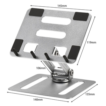 Držač za dva mobilna telefona od aluminijske legure, sklopiv, podesiv po visini, rotirajući stolni držač