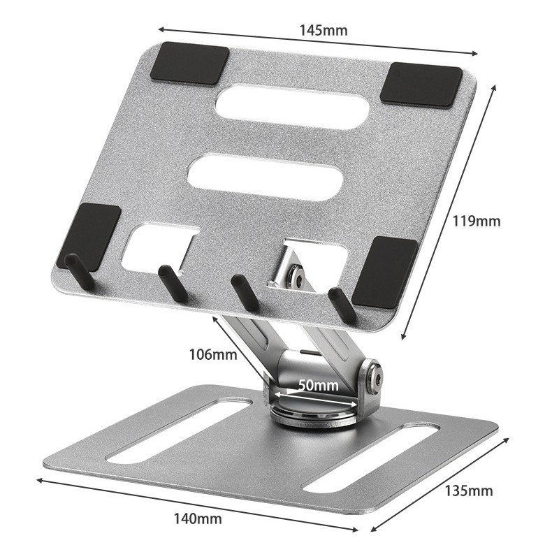 Držač za dva mobilna telefona od aluminijske legure, sklopiv, podesiv po visini, rotirajući stolni držač