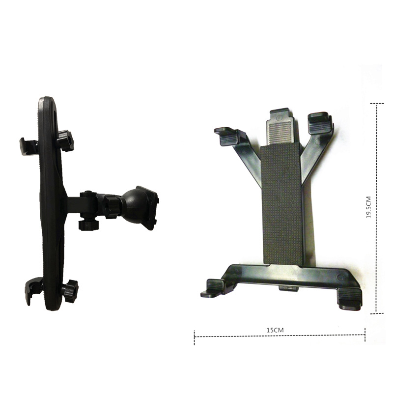 Držač tableta za auto za stražnju klupu sa četverozubnim stezanjem (XST-6002, ABS, kompatibilan s iPad/iPad Mini, iPod touch 2/3/4, rotacijski stil)
