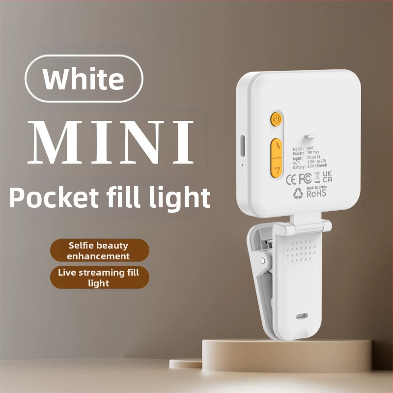 Mini LED svetlo na doplnenie pre foto a video s mobilom, ručné ovládanie, 3W, USB 5V/1A, nastaviteľná farba teploty 2500K-9900K, model M82/M82RGB