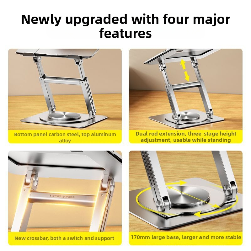 Rong Lai πλαστική βάση για φορητό υπολογιστή – περιστροφή 720°, ανυψωμένος σχεδιασμός ψύξης και κάθετη στήριξη για tablet