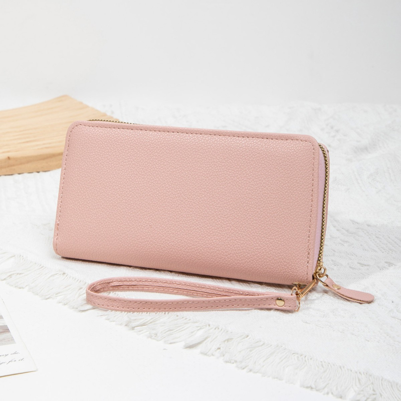 Ženski novčanik s vezenim detaljem, box torba stil, PU koža, zatvarač, podstava od sintetičke kože