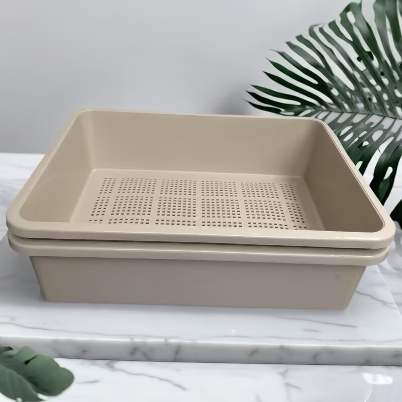 Litter box pentru pisici din plastic, cu lopățică inclusă, pentru pisici adulte, pachet de 10