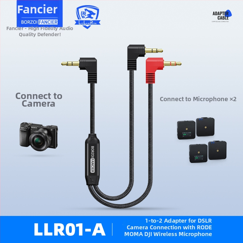 Werewolf LLR 3,5 mm adapter kabel – 1:2 audio splitter, pozlaćeno, OFC bakar, za SLR kamere i mobilne telefone