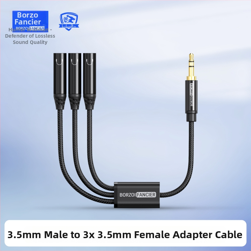 Werewolf LLR 3,5 mm adapter kabel – 1:2 audio splitter, pozlaćeno, OFC bakar, za SLR kamere i mobilne telefone