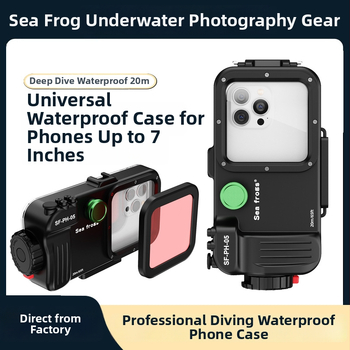 Seafrogs SF-PH-05 Ūdensdrošs telefona korpuss līdz 7 colām, universāls Android un iPhone, Plastmasas materiāls, Bluetooth atbalsts