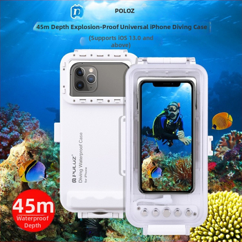 Niršanas tālruņa korpuss – ABS, Pu9010w, saderīgs ar iOS 13.0+, ūdensizturīgs līdz 45 m, ar logotipa pielāgošanas iespēju