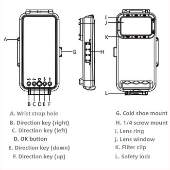 Niršanas tālruņa korpuss – ABS, Pu9010w, saderīgs ar iOS 13.0+, ūdensizturīgs līdz 45 m, ar logotipa pielāgošanas iespēju