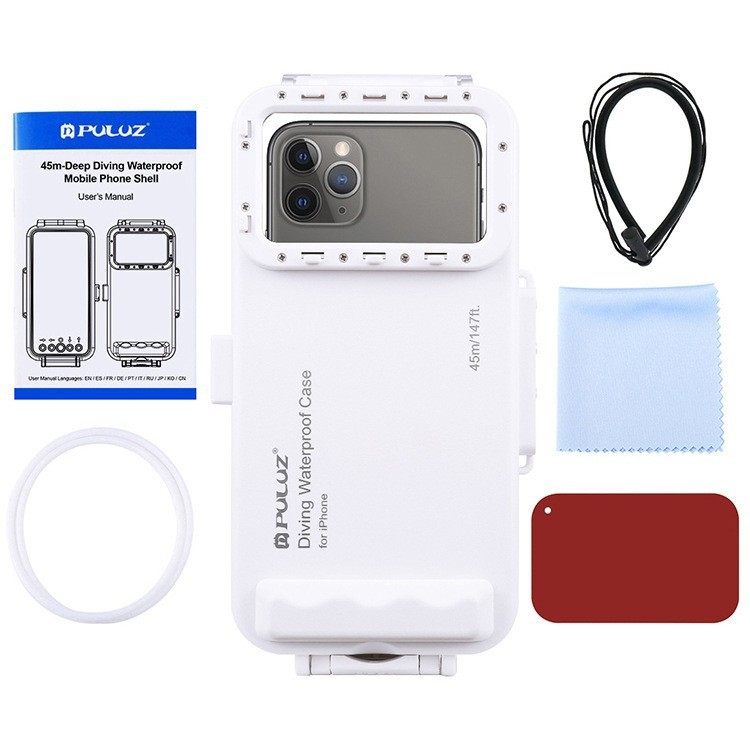 Niršanas tālruņa korpuss – ABS, Pu9010w, saderīgs ar iOS 13.0+, ūdensizturīgs līdz 45 m, ar logotipa pielāgošanas iespēju