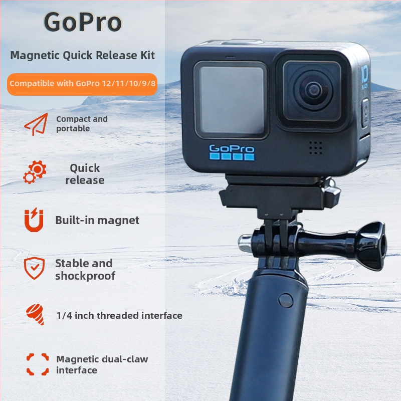 GoPro 8-12 magnetická základňa pre rýchle uvoľnenie, plastový adaptér, model OP3-BHM-SL (Kompatibilita: GoPro 8-12; Typ: magnetická základňa pre rýchle uvoľnenie; Materiál: plast; Balenie: 1+1 alebo 2+2)
