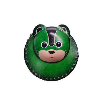 Novčanik od prve slojevine kože s torbicom za telefon — ručna izrada, ženski novčanik s karikaturama životinja, podstava od kože, izlazak jeseni 2025