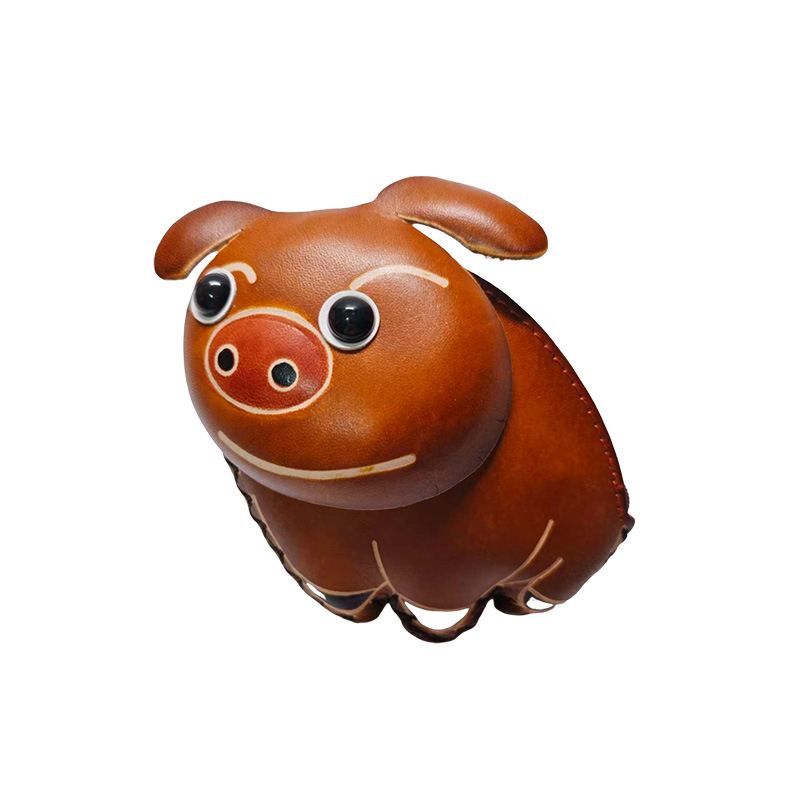 Novčanik od prve slojevine kože s torbicom za telefon — ručna izrada, ženski novčanik s karikaturama životinja, podstava od kože, izlazak jeseni 2025