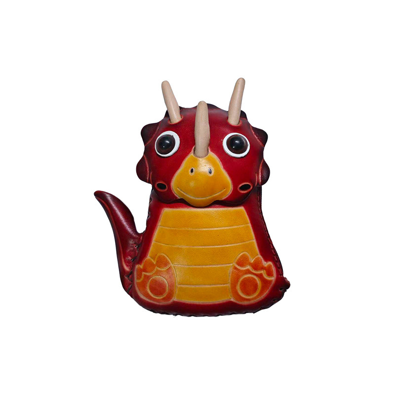 Novčanik od prve slojevine kože s torbicom za telefon — ručna izrada, ženski novčanik s karikaturama životinja, podstava od kože, izlazak jeseni 2025