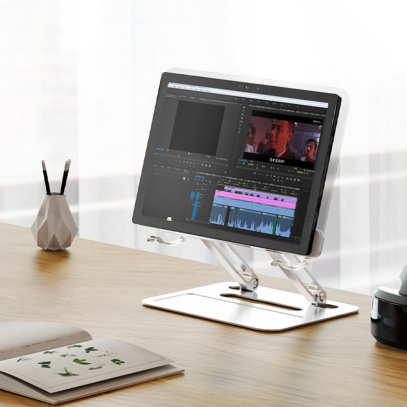 Επιτραπέζιος δίσκος ανάγνωσης - κράμα αλουμινίου + ακρυλικό; καθολικός για βιβλία, tablets, laptops; μοντέλο A-7; βάρος 930 g; αναδιπλούμενος σχεδιασμός