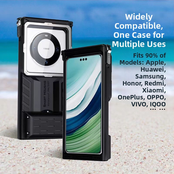 Nirtspējīgs tālruņa ūdensizturīgais korpuss C30, universāls visiem modeļiem, IPX8 līdz 15 m, materiāls ABS/TPU/Glass/Alloy, 180 g