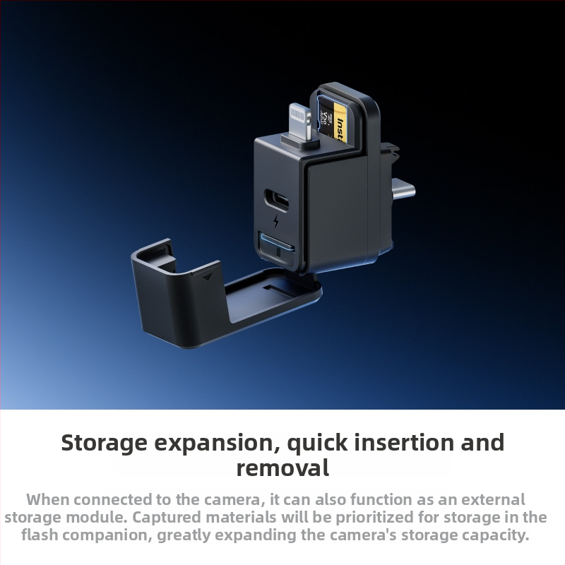 Skladovací modul pre Insta360 X5 — originálne príslušenstvo Shadowstone, plug‑and‑play, flexibilná lepivá základňa