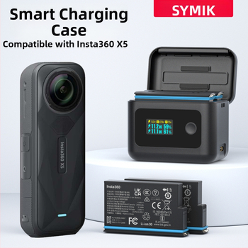 Symik Shadowstone Insta360 X5 batériový nabíjací box, USB-C, 14W na kanál, 24W maximum, PC telo, model X5dcl