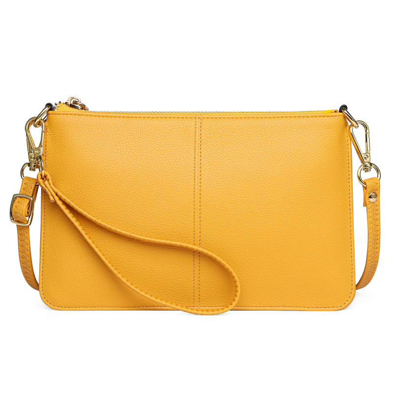 Ženska PU crossbody clutch torba, mini kvadratni oblik, zatvaranje na zip, unutarnji džepovi: skriveni džep na zip, džep za telefon, džep za ID, poliester podstava