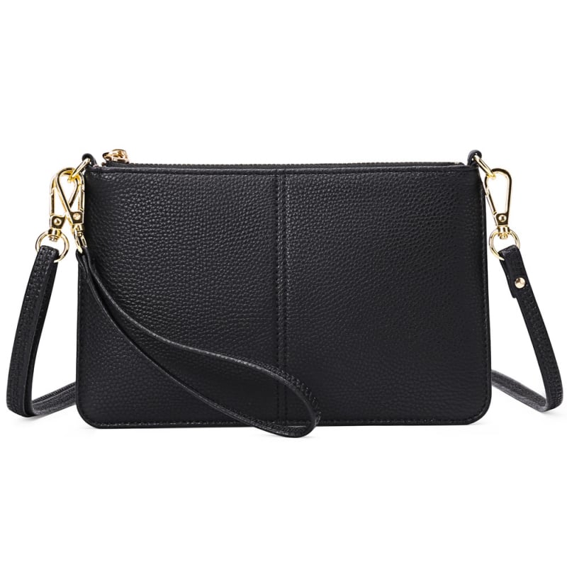Ženska PU crossbody clutch torba, mini kvadratni oblik, zatvaranje na zip, unutarnji džepovi: skriveni džep na zip, džep za telefon, džep za ID, poliester podstava