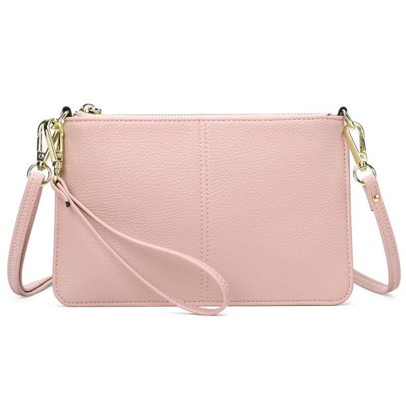 Ženska PU crossbody clutch torba, mini kvadratni oblik, zatvaranje na zip, unutarnji džepovi: skriveni džep na zip, džep za telefon, džep za ID, poliester podstava