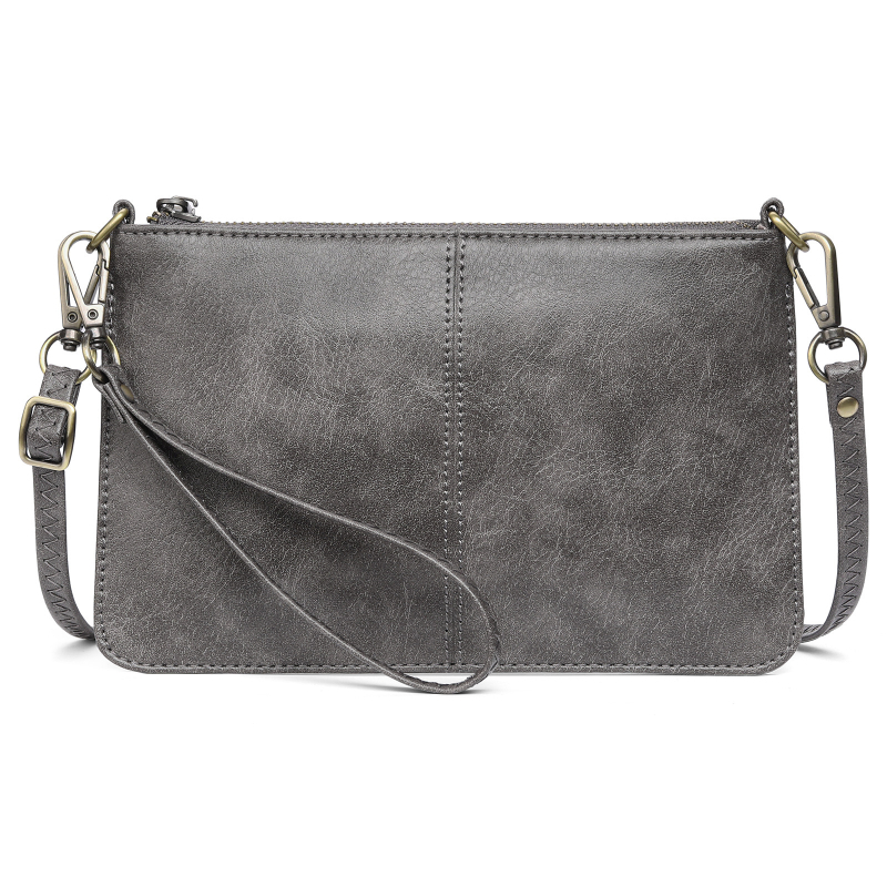 Ženska PU crossbody clutch torba, mini kvadratni oblik, zatvaranje na zip, unutarnji džepovi: skriveni džep na zip, džep za telefon, džep za ID, poliester podstava