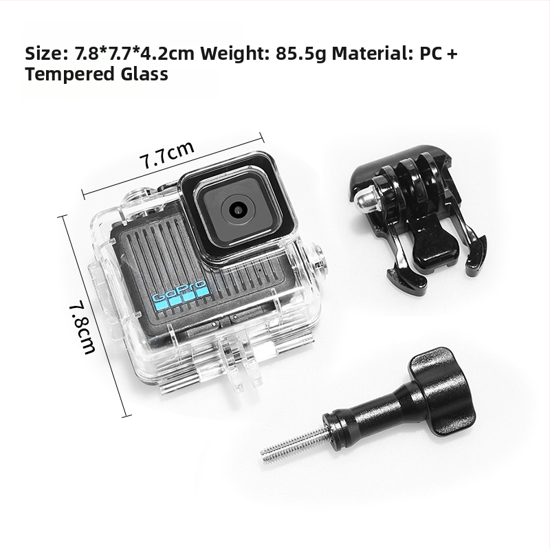 Vodootporna kutija GoPro Hero | Prozirna, dubina do 60 m, Materijal: PC + kaljeno staklo (Materijal: PC + kaljeno staklo; Kompatibilnost: GOPRO HERO; Logo: prilagodljiv)
