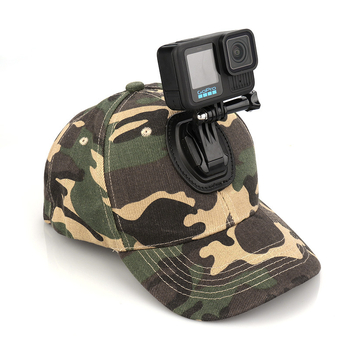 Koplo pălărie pentru GoPro camere sportive, camuflaj pentru pescuit în aer liber, material bumbac, logo imprimat, include pălărie, șurub și suport tip J