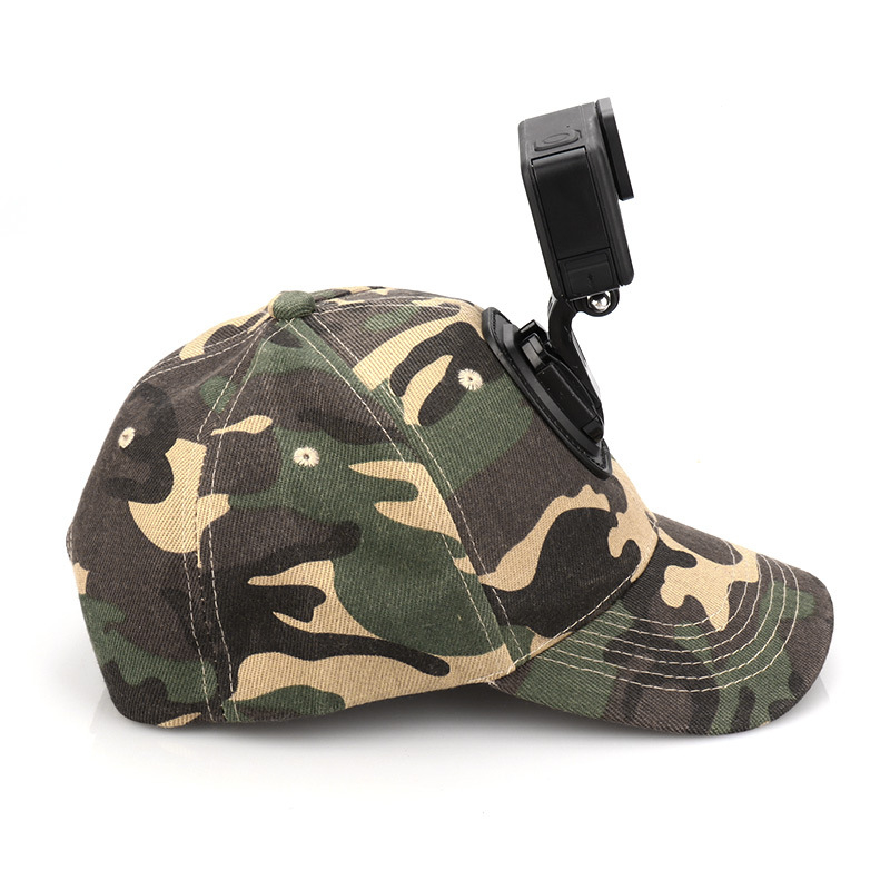 Koplo pălărie pentru GoPro camere sportive, camuflaj pentru pescuit în aer liber, material bumbac, logo imprimat, include pălărie, șurub și suport tip J