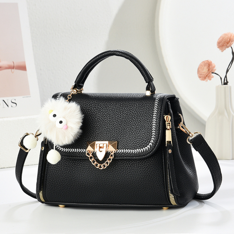 Geantă mică pătrată din PU cu capacitate mare, stil urban minimalist, închidere cu capac, buzunar interior laminat cu fermoar, compartiment interior