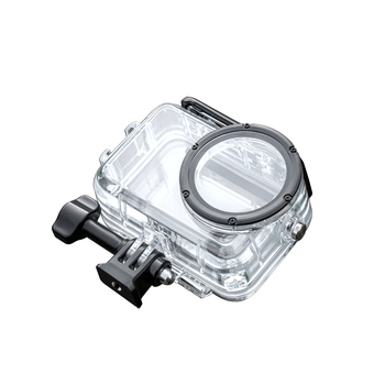 Carcasă protectoare etanșă pentru DJI Action6, până la 60 m scufundări, construcție din sticlă întărită + oțel inoxidabil 316; include carcasă, șurub, bază; personalizare logo disponibil