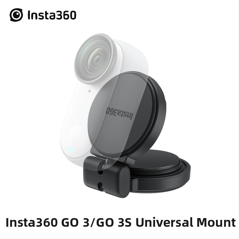 Magnetické/lepiace pevné uchytenie pre Insta360 GO 3/GO 3S – prenosný doplnok pre palcovú kameru (Model GO3S-RYT-360; materiály: silikón, plast, hliníková zliatina)