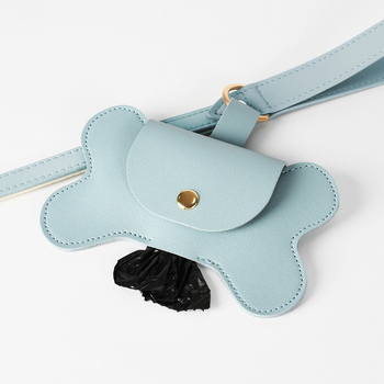 Cutie din piele pentru pungile de fecale ale câinelui, deschidere plată, grosime obișnuită a pielii