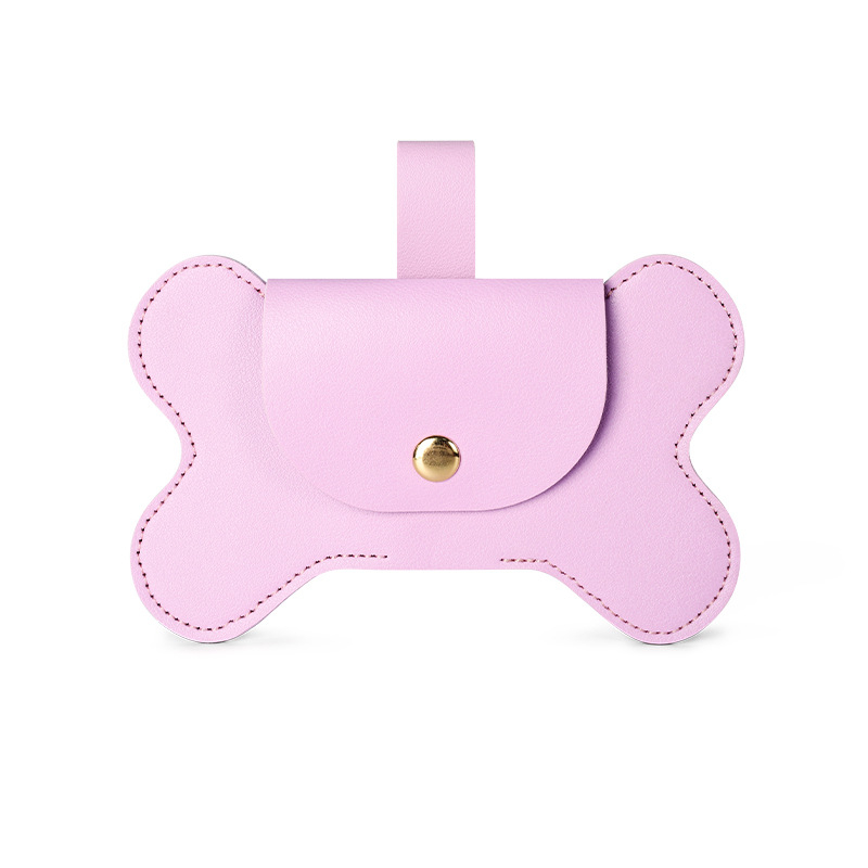 Cutie din piele pentru pungile de fecale ale câinelui, deschidere plată, grosime obișnuită a pielii