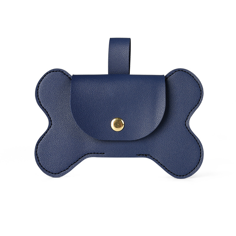 Cutie din piele pentru pungile de fecale ale câinelui, deschidere plată, grosime obișnuită a pielii