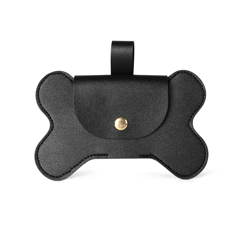 Cutie din piele pentru pungile de fecale ale câinelui, deschidere plată, grosime obișnuită a pielii