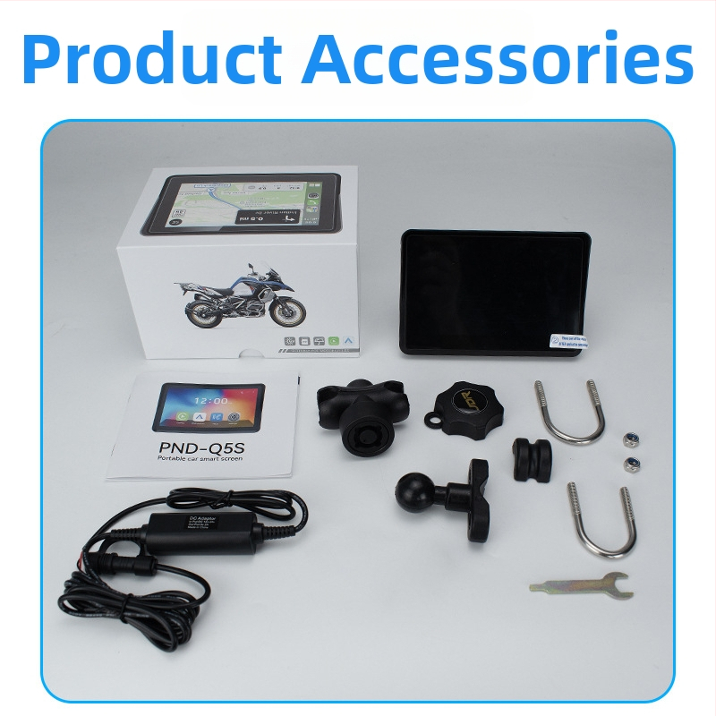 Ārējais pārnēsājamais motocikla navigators ar riepu spiediena uzraudzību, Android Auto un CarPlay, Wi‑Fi un 3D kartes