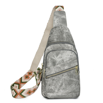 Ženska retro crossbody torba, PU koža, ljeto 2024, zatvaranje zipom, podstava od poliestera, unutarnji džep sa zatvaračem