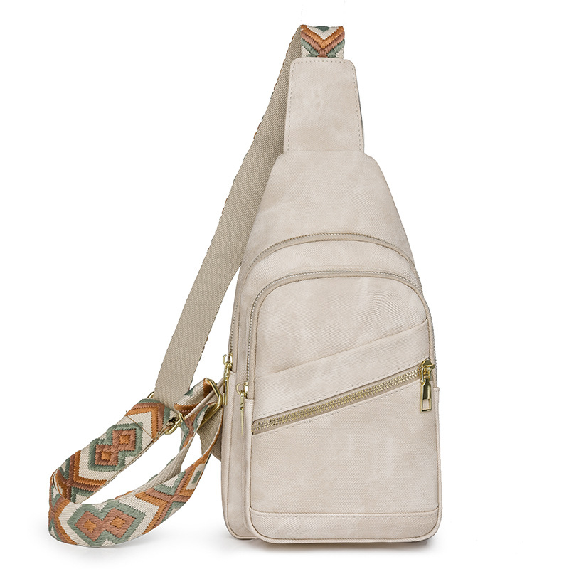 Ženska retro crossbody torba, PU koža, ljeto 2024, zatvaranje zipom, podstava od poliestera, unutarnji džep sa zatvaračem