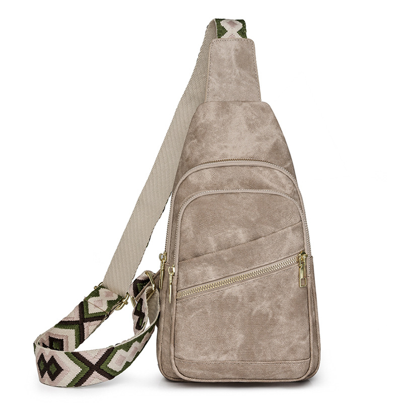 Ženska retro crossbody torba, PU koža, ljeto 2024, zatvaranje zipom, podstava od poliestera, unutarnji džep sa zatvaračem