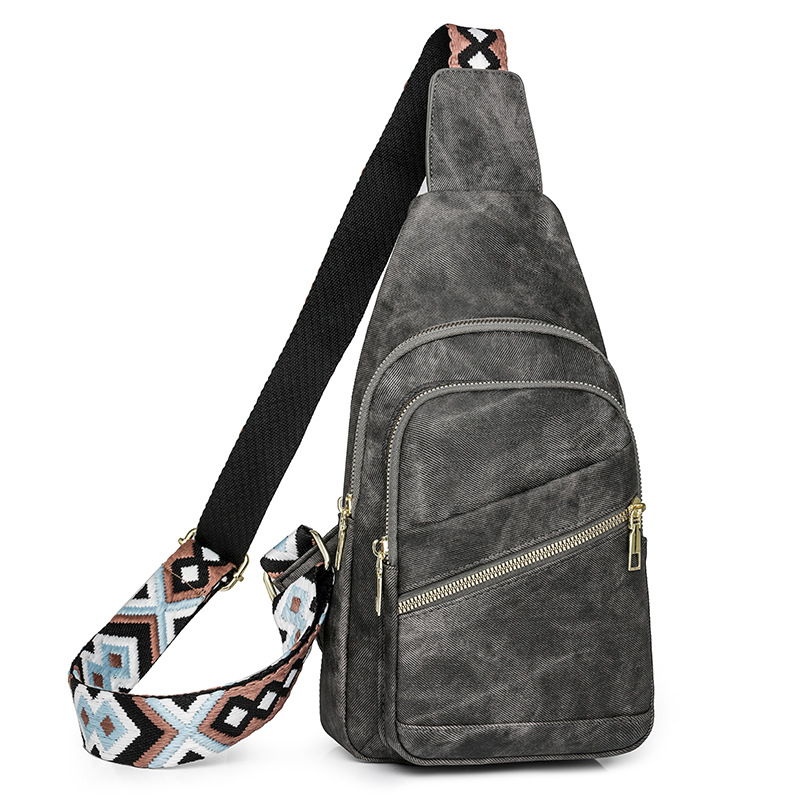 Ženska retro crossbody torba, PU koža, ljeto 2024, zatvaranje zipom, podstava od poliestera, unutarnji džep sa zatvaračem