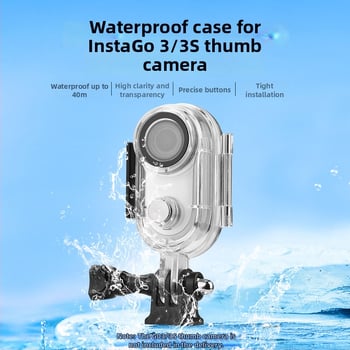 Подводен водоустойчив корпус за Insta360 Go3/Go3S екшън камера, 40 м дълбочина, OEM Ewb9937