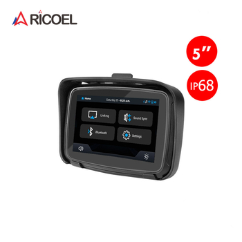 Motociklo GPS navigacija belaidžiu CarPlay/Android Auto ir Bluetooth, Gaode žemėlapiai, 3D žemėlapiai ir balso navigacija