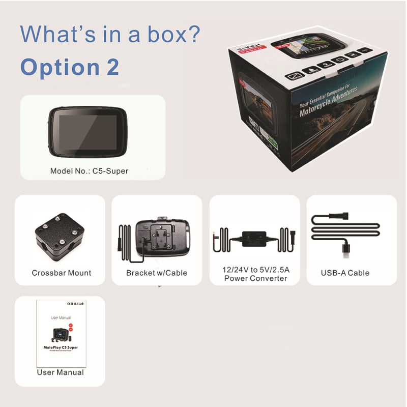 Motociklo GPS navigacija belaidžiu CarPlay/Android Auto ir Bluetooth, Gaode žemėlapiai, 3D žemėlapiai ir balso navigacija