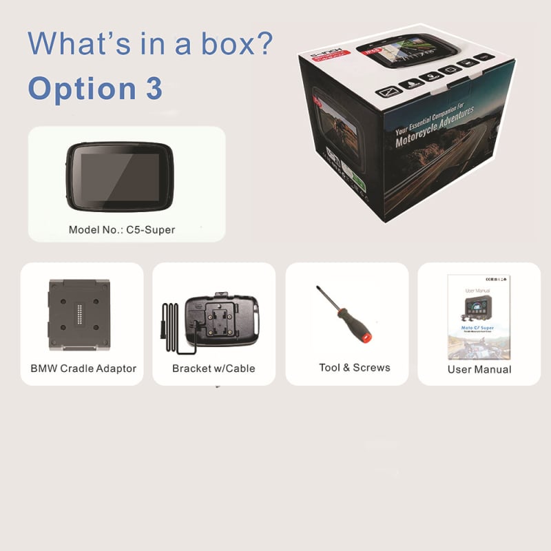 Motociklo GPS navigacija belaidžiu CarPlay/Android Auto ir Bluetooth, Gaode žemėlapiai, 3D žemėlapiai ir balso navigacija