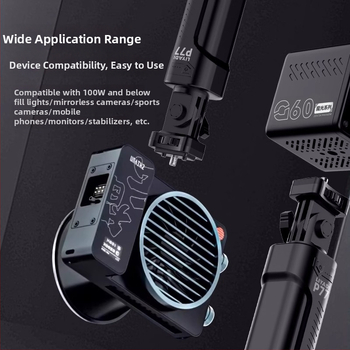 Batéria/nabíjačka pre kameru Liadi P77 – rukoväť s osvetlením, hliníková zliatina