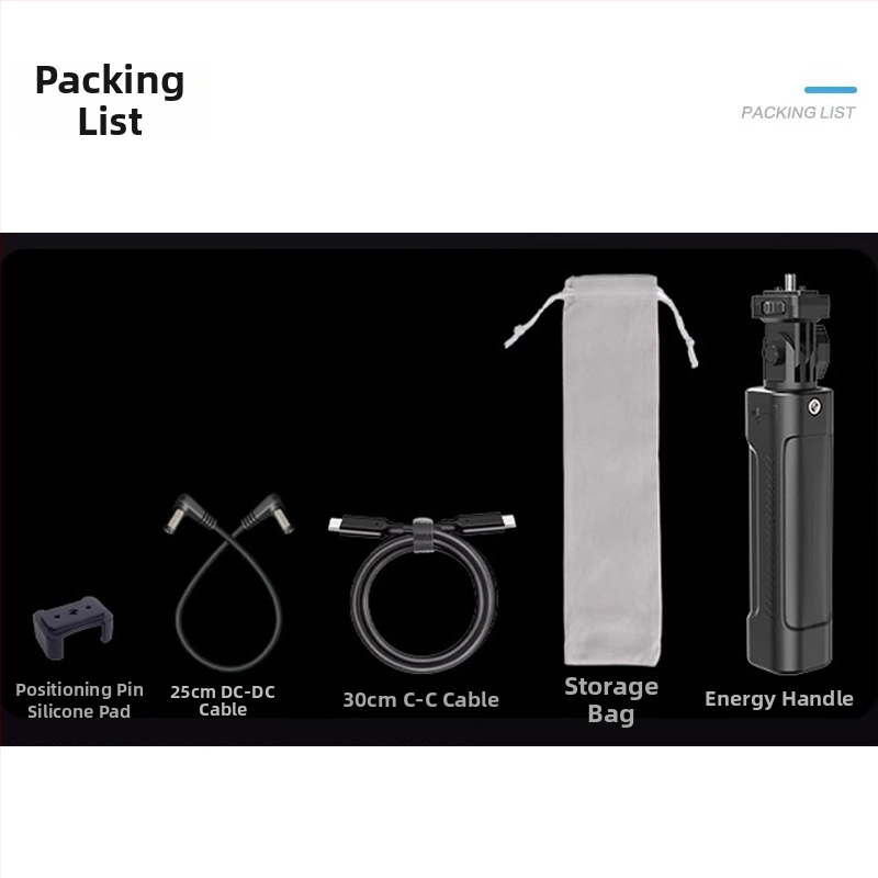 Batéria/nabíjačka pre kameru Liadi P77 – rukoväť s osvetlením, hliníková zliatina