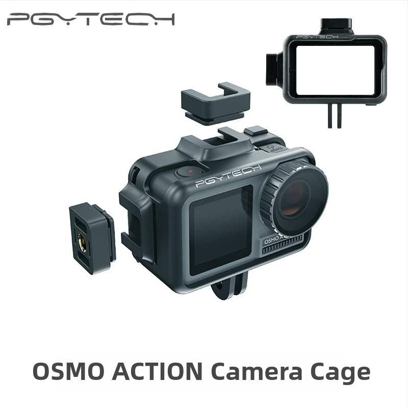 PGYTECH OSMO ACTION Ochranná klietka doplnok, model P-11B-010; Materiál: PC a silikón; Kompatibilný s OSMO ACTION; Obsah balenia: klietka a návod.