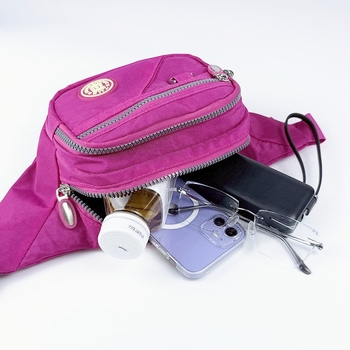 Unisex crossbody torba za struk, najlon, street fashion, proljeće 2025, zatvarač, džep za telefon