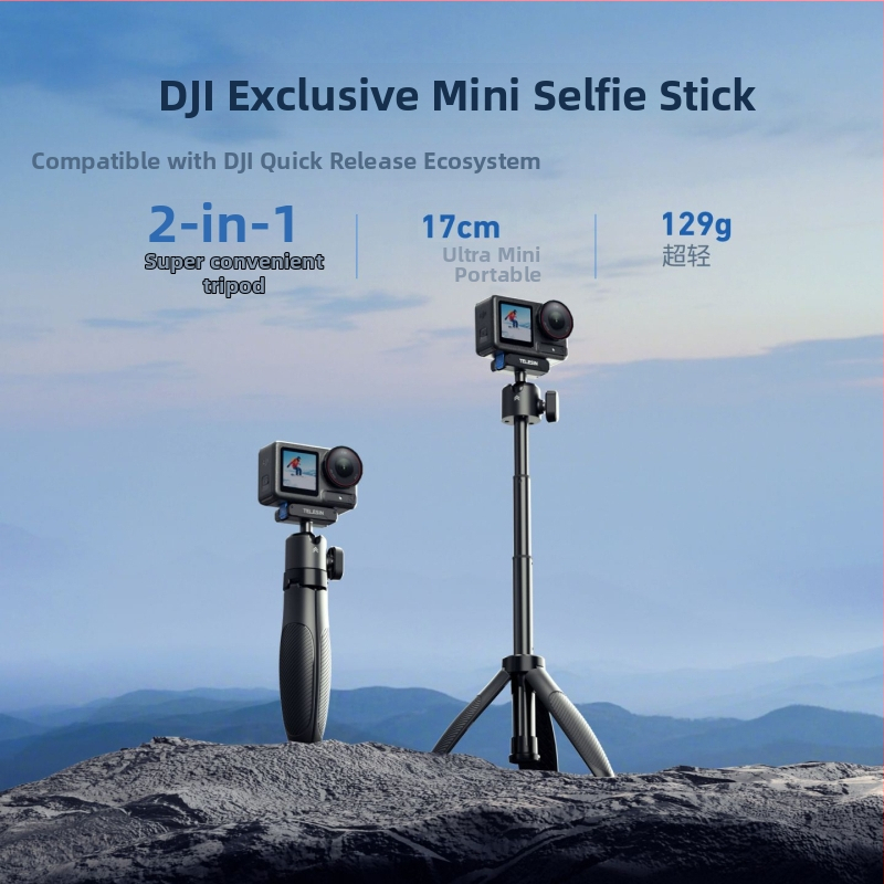 Telesin DJI Osmo 360 Panoramatická kamera – Mini selfie tyč Tripod s guľovou hlavou AC rozhranie; Model S1-mnp-13-tdj; Materiál: Plast; Vhodné modely: Všeobecné použitie