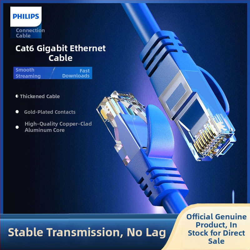 Philips CAT6 neapšūts Ethernet kabelis ar savienuļotām pāriem, 8 vadus, Ø0,5 mm, RJ-45, modeļa SWA1946/93
